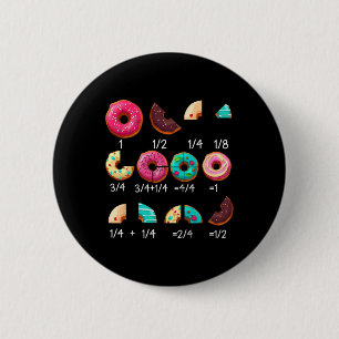 Badge Rond 5 Cm Donut Mathématique Fraction Byck Pour Les Cadeaux