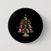 Badge Rond 5 Cm Donuts Christmas Tree Lights Funny Fast Food Donut (Devant)