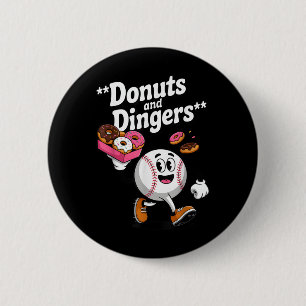 Badge Rond 5 Cm Donuts Et Dingers Humour De Base-Ball