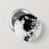 Badge Rond 5 Cm Doodle de fleurs (Devant & derrière)