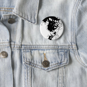Badge Rond 5 Cm Doodle de fleurs