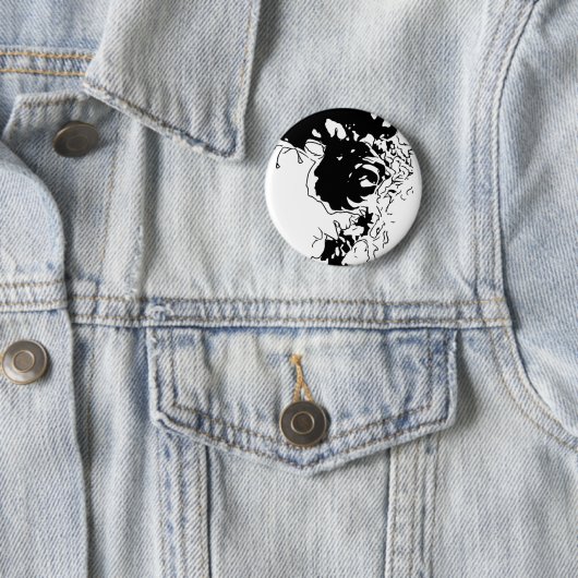 Badge Rond 5 Cm Doodle de fleurs (En situation)