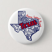 Badge Rond 5 Cm Doodle Floral Texas   (Devant)