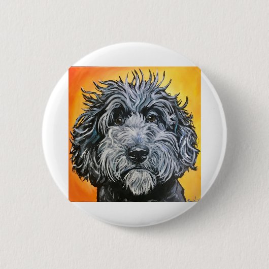 Badge Rond 5 Cm Doodle noir (Devant)