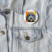 Badge Rond 5 Cm Doodle noir (En situation)