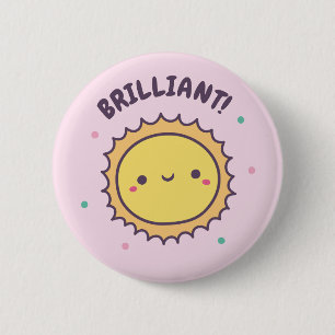 Badge Rond 5 Cm Doodle soleil mignon