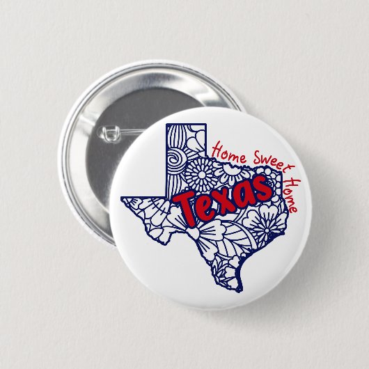 Badge Rond 5 Cm Doodles floraux du Texas (Devant & derrière)