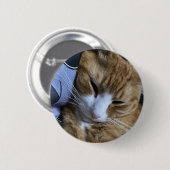 Badge Rond 5 Cm Dormant de chat orange (Devant & derrière)