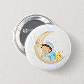 Badge Rond 5 Cm Dormir sur la lune (Devant & derrière)