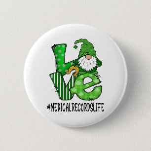 Badge Rond 5 Cm Dossiers médicaux aiment la Saint-Patrick Lucky Gn