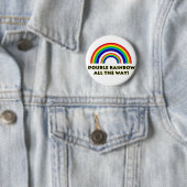 Badge Rond 5 Cm Double arc-en-ciel. COMPLÈTEMENT ! ! (En situation)