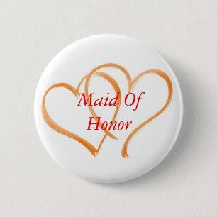 Badge Rond 5 Cm Double domestique de coeurs d'honneur