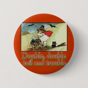 Badge Rond 5 Cm Double double pièce en t de Halloween de labeur e