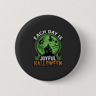 Badge Rond 5 Cm Double peine Malheur Sorcière Citrouille Halloween
