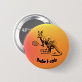 Badge Rond 5 Cm Double problème Kangaroo Tennis Player (Devant & derrière)