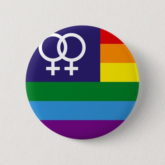 Badge Rond 5 Cm Double venus lesbienne Rainbow Pride (Devant)