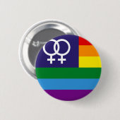 Badge Rond 5 Cm Double venus lesbienne Rainbow Pride (Devant & derrière)