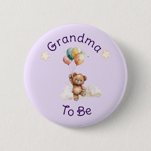 Badge Rond 5 Cm Douce petite à venir Fête bébé lavande
