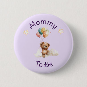 Badge Rond 5 Cm Douce petite en route Fête prénatale bébé lavande