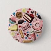 Badge Rond 5 Cm Douceurs sur rose (Devant)
