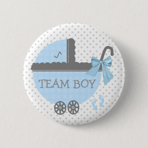 Badge Rond 5 Cm Douche bleue et grise de voiture d'enfant de