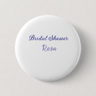 Badge Rond 5 Cm Douche de mariée violet ajouter nom date élégantst