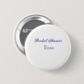Badge Rond 5 Cm Douche de mariée violet ajouter nom date élégantst (Devant & derrière)