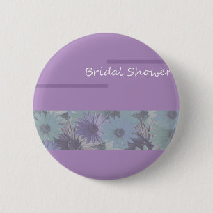 Badge Rond 5 Cm douche nuptiale ! floral pourpre