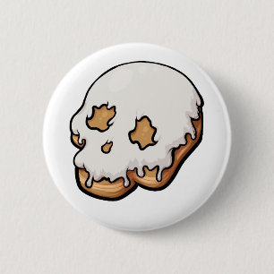 Badge Rond 5 Cm Doughnut de crâne doux et mortel