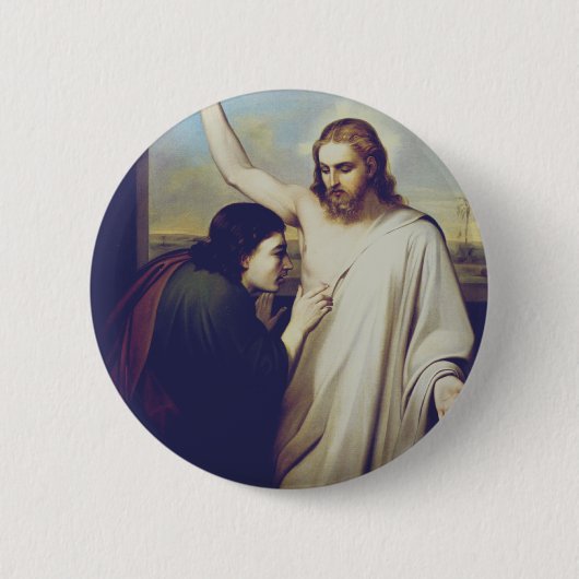 Badge Rond 5 Cm Douter de Saint Thomas par Silvestro Lega (Devant)