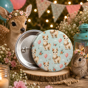 Badge Rond 5 Cm Doux Llama Boho