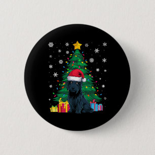 Badge Rond 5 Cm Doux moche sapin de Noël éclaire Scottie Chien San