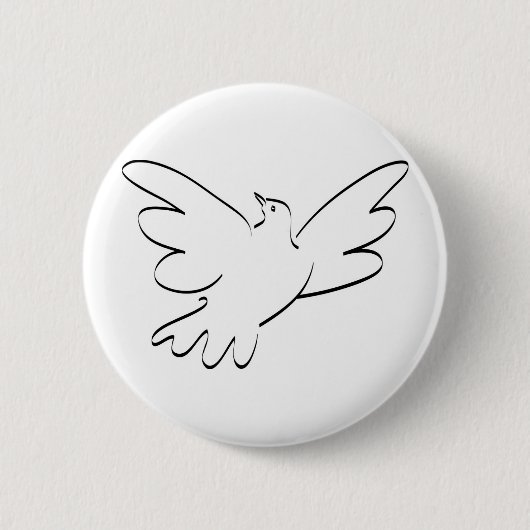Badge Rond 5 Cm Dove avec ailes étirées (Devant)