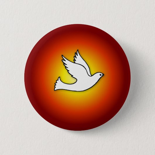 Badge Rond 5 Cm Dove de confirmation avec or, Red Rays (Devant)