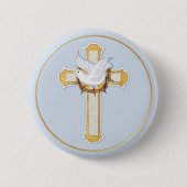 Badge Rond 5 Cm Dove et Croix (Devant)