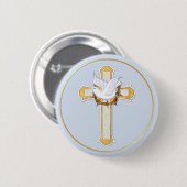 Badge Rond 5 Cm Dove et Croix (Devant & derrière)