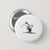 Badge Rond 5 Cm Downhill Skiing Skier  (Devant & derrière)