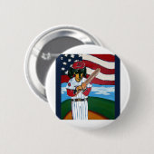 Badge Rond 5 Cm Doxie de baseball (Devant & derrière)