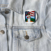 Badge Rond 5 Cm Doxie de baseball (En situation)