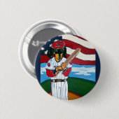 Badge Rond 5 Cm Doxie de baseball (Devant & derrière)
