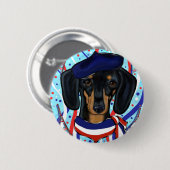 Badge Rond 5 Cm Doxie Français (Devant & derrière)