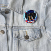 Badge Rond 5 Cm Doxie Français (En situation)