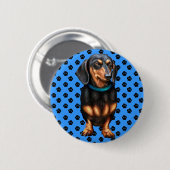 Badge Rond 5 Cm Doxy noir et tan (Devant & derrière)