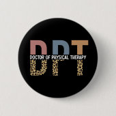Badge Rond 5 Cm DPT Docteur en Thérapie Physique Typographie de Ch (Devant)
