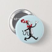 Badge Rond 5 Cm Dr Seuss | Chat dans la marche des chats Casquette (Devant & derrière)