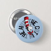 Badge Rond 5 Cm Dr Seuss | Chat dans l'art rond Casquette (Devant & derrière)