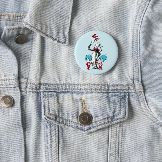 Badge Rond 5 Cm Dr Seuss | Chat dans le Casquette, Chose un & Chos (En situation)