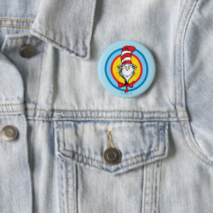 Badge Rond 5 Cm Dr Seuss   Chat dans le graphique de la tête du Ca