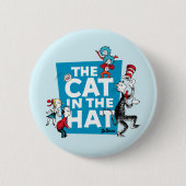 Badge Rond 5 Cm Dr Seuss | Chat dans le logo du Casquette - Caract (Devant)