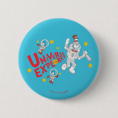Badge Rond 5 Cm Dr Seuss | Chat dans l'Explorateur d'univers Casqu (Devant)